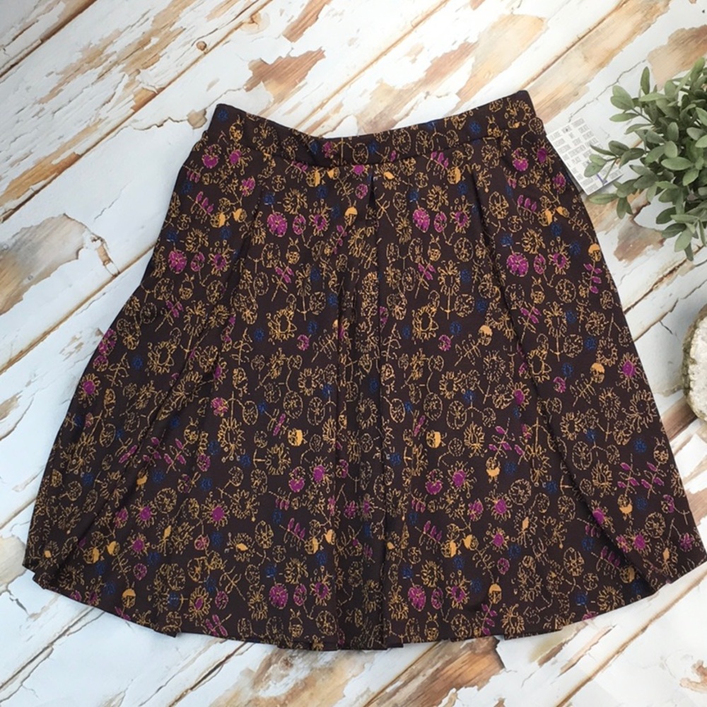 LULAROE Madison Brown floral jacquard print size L